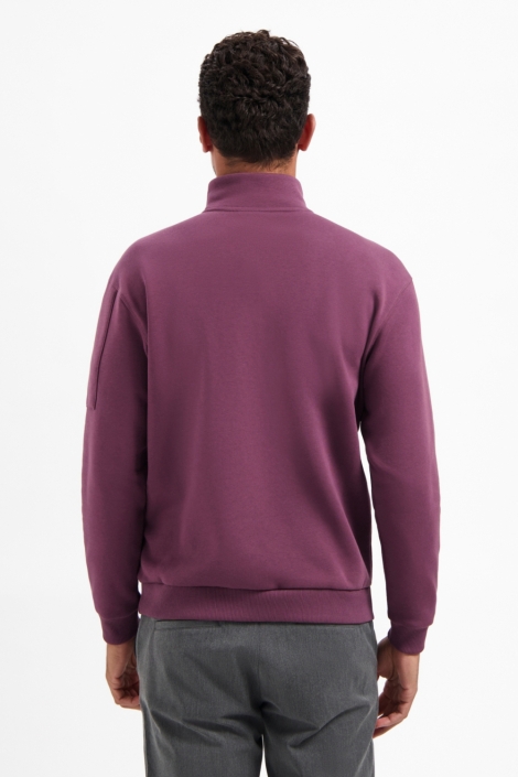 NO-EXCESS paarse heren sweater | Model achteraanzicht