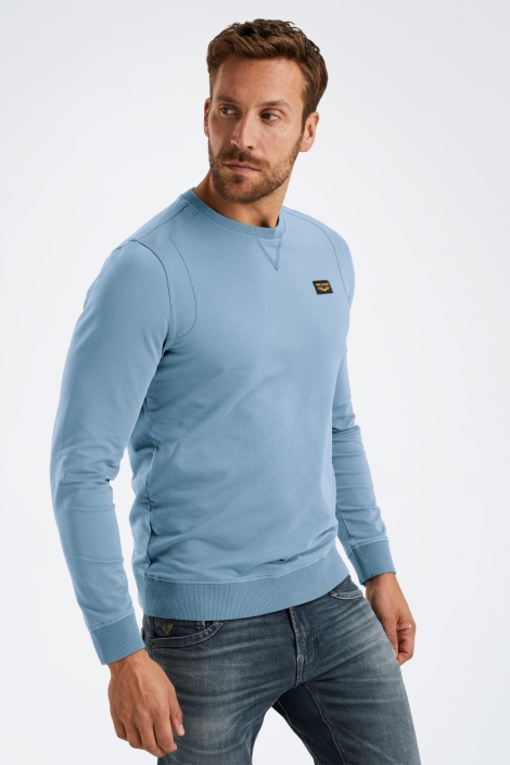 PME legend blauwe heren sweater | Model zijaanzicht