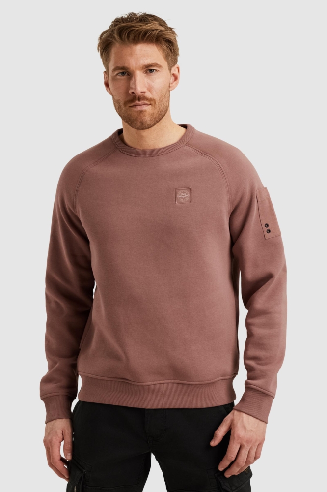 PME legend roze heren sweater | Model vooraanzicht