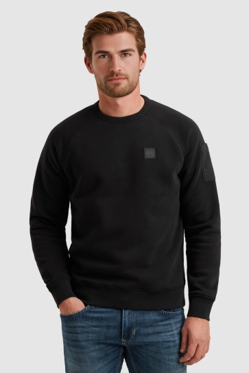 PME legend crewneck soft fleece sweat Zwart