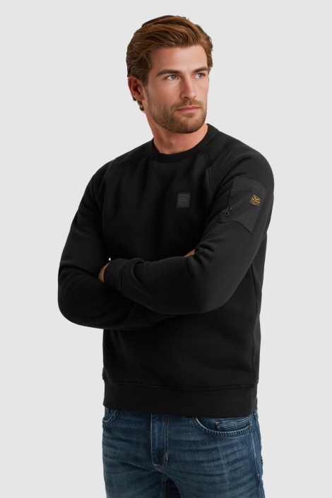 PME legend zwarte heren sweater | Model zijaanzicht