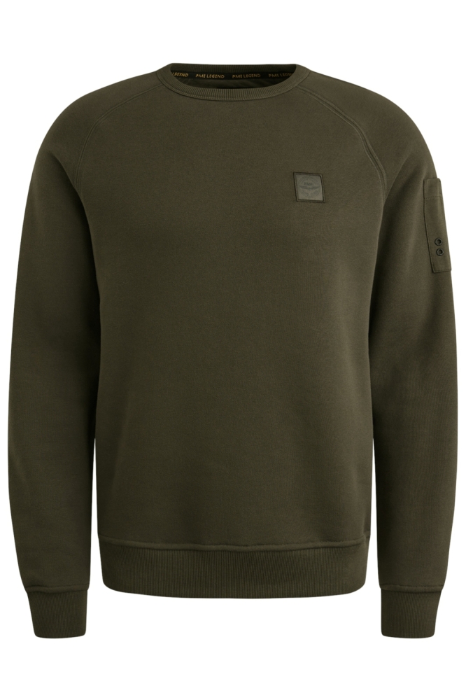 PME legend groene heren sweater | Vooraanzicht