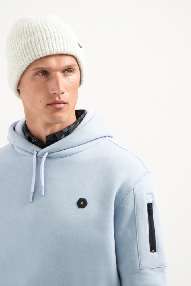 NO-EXCESS blauwe heren sweater | Close up