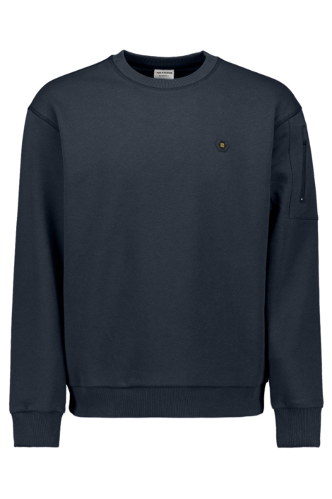 NO-EXCESS blauwe heren sweater | Vooraanzicht