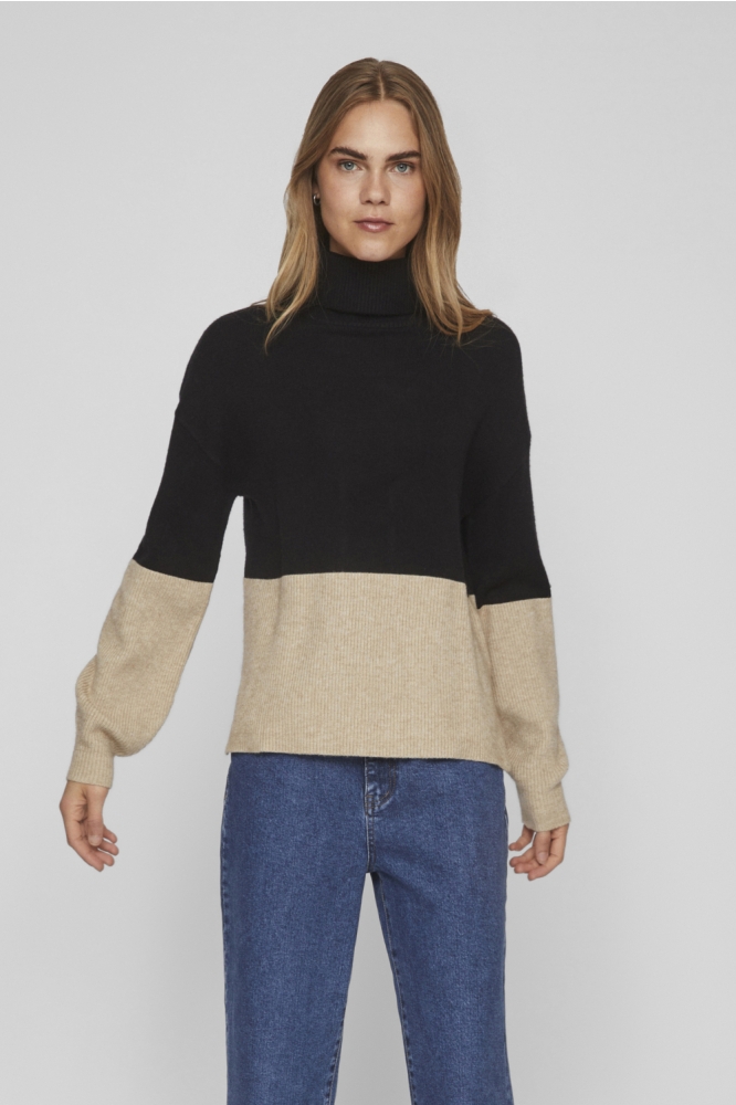 Vila zwarte dames trui | Model vooraanzicht