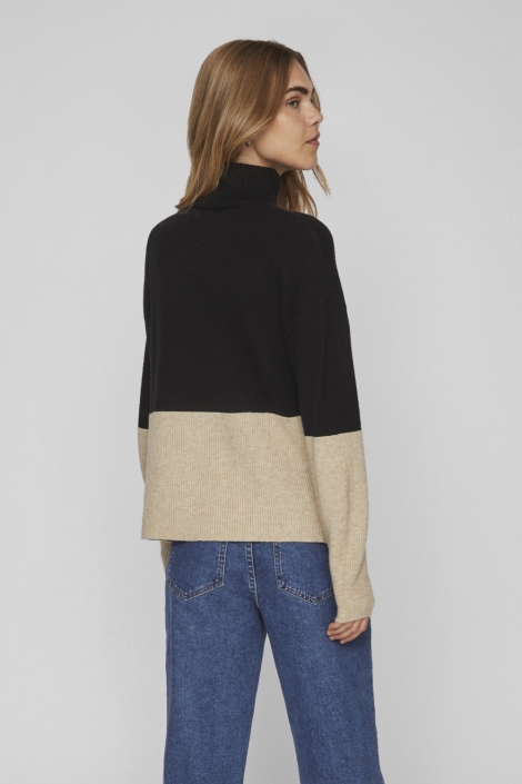 Vila zwarte dames trui | Model achteraanzicht