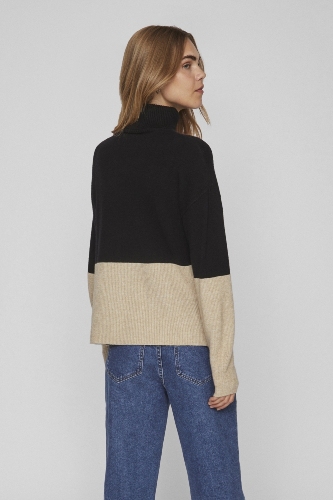 Vila zwarte dames trui | Model achteraanzicht