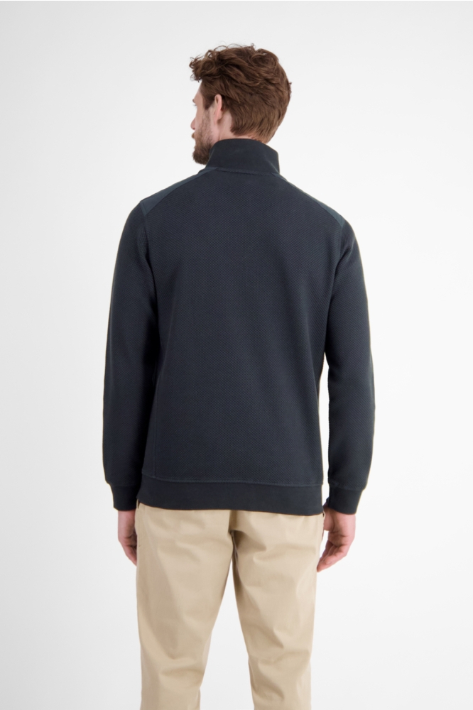 Lerros blauwe heren trui | Model achteraanzicht