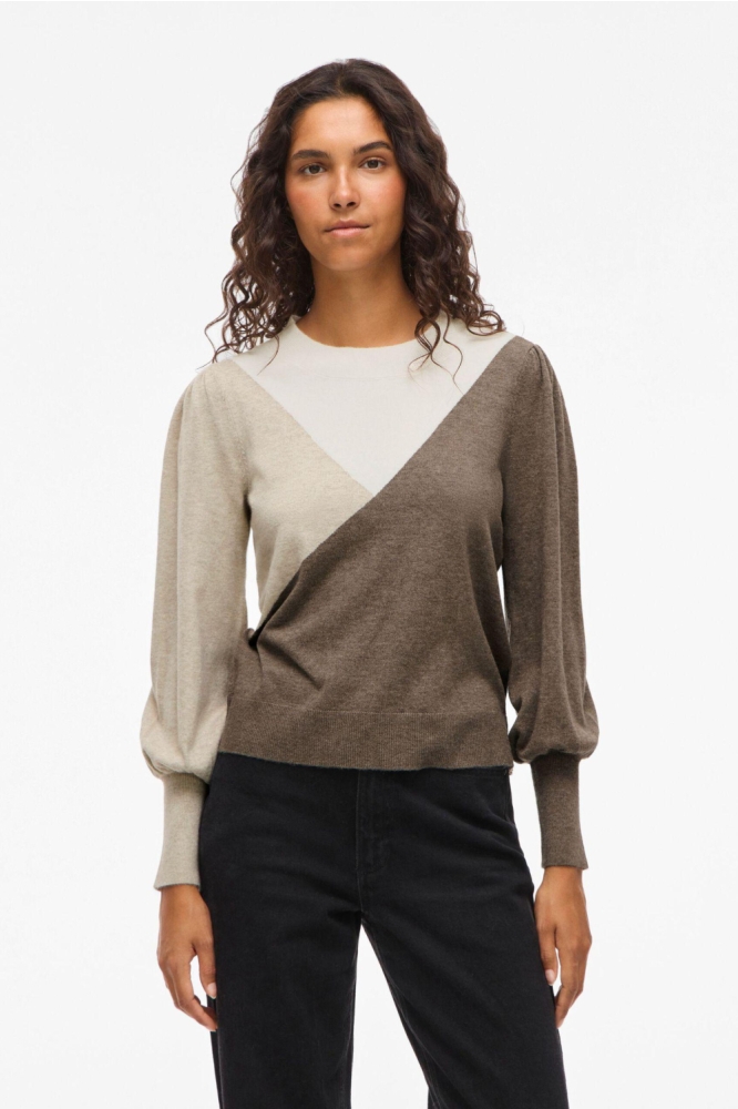 Vila taupe dames trui | Model