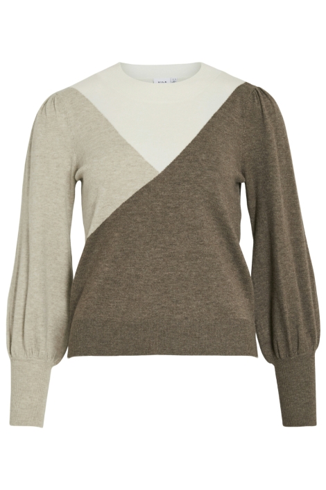 Vila taupe dames trui | Vooraanzicht