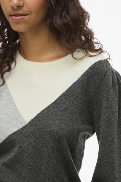 Vila grijze dames trui | Close up