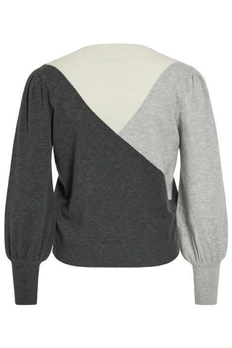 Vila grijze dames trui | Achteraanzicht