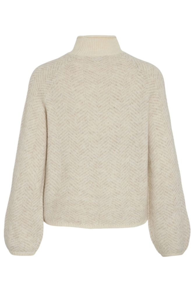 Vila ecru dames trui | Achteraanzicht