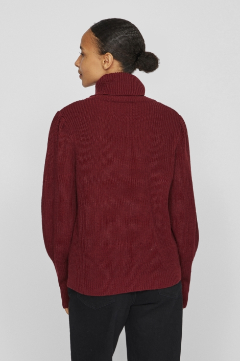 Vila bordeaux dames trui | Model achteraanzicht