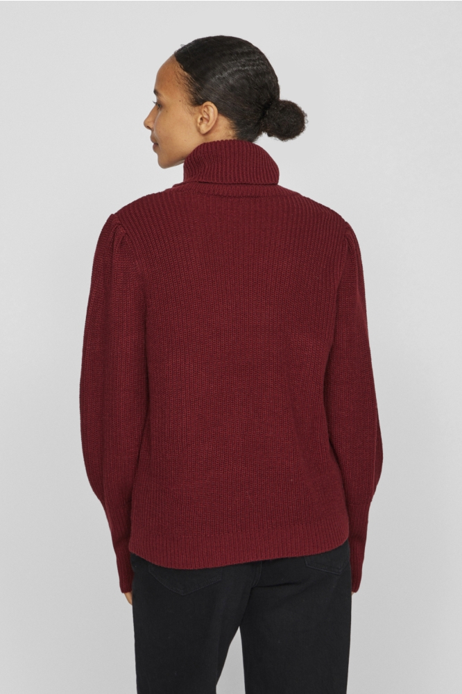Vila bordeaux dames trui | Model achteraanzicht
