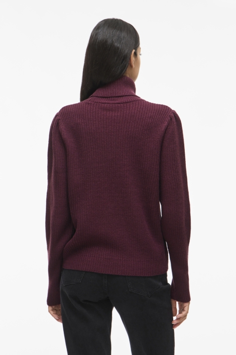 Vila bordeaux dames trui | Model achteraanzicht