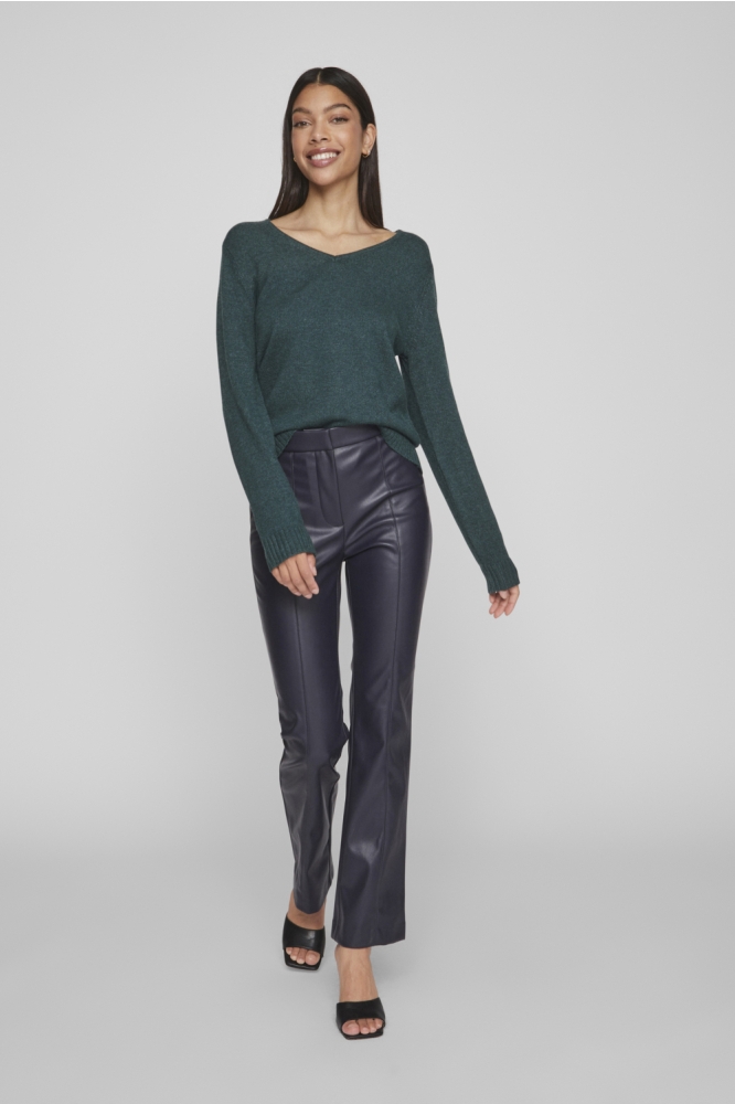 Vila groene dames trui | Model vooraanzicht