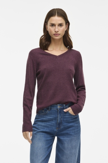 Vila VIRIL V-NECK L/S KNIT TOP - NOOS 14042769 Fig