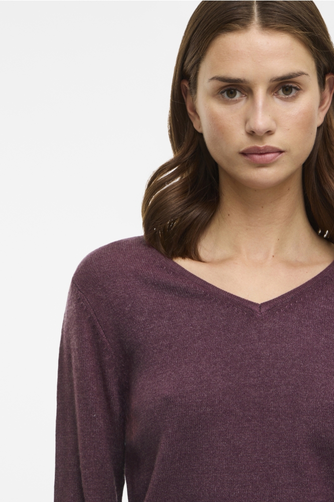 Vila bordeaux dames trui | Close up