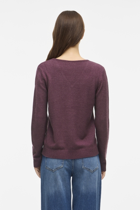 Vila bordeaux dames trui | Model achteraanzicht