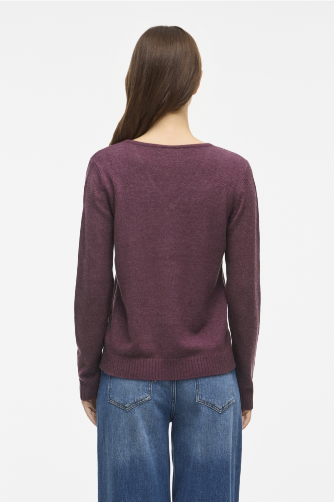 Vila bordeaux dames trui | Model achteraanzicht
