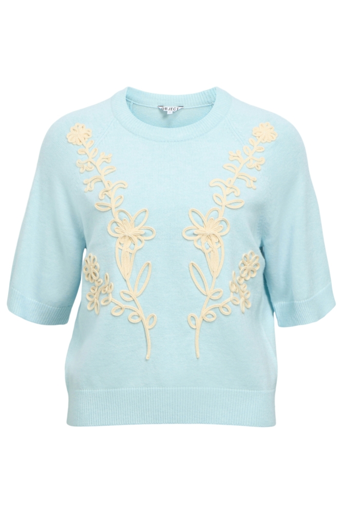 Object blauwe dames trui | Vooraanzicht
