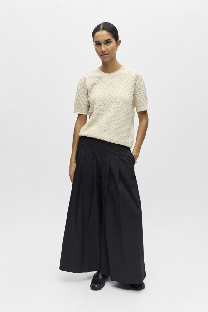 Object beige dames trui | Model vooraanzicht