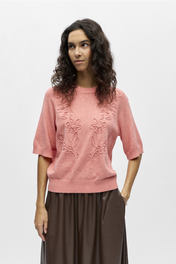 Object roze dames trui | Model vooraanzicht