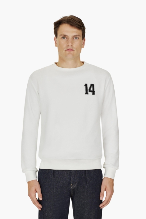 Cruyff witte heren sweater | Model vooraanzicht