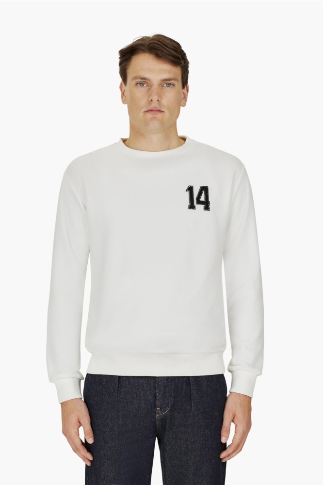 Cruyff witte heren sweater | Model vooraanzicht