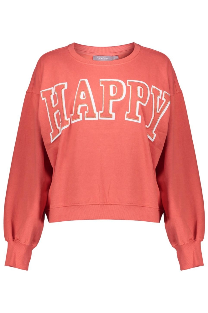 Geisha oranje dames sweater | Vooraanzicht