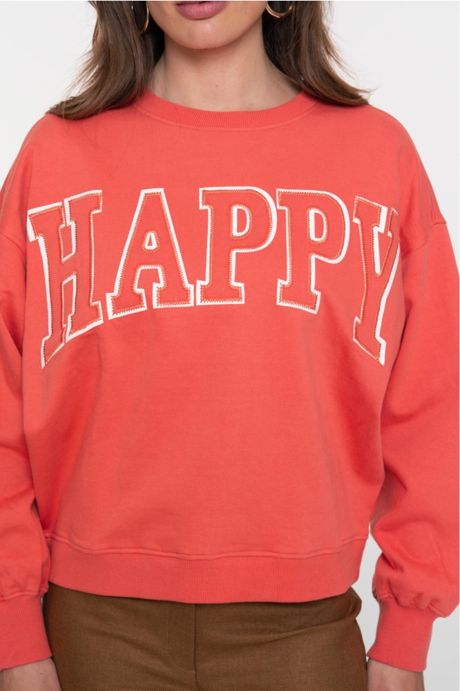 Geisha oranje dames sweater | Close up