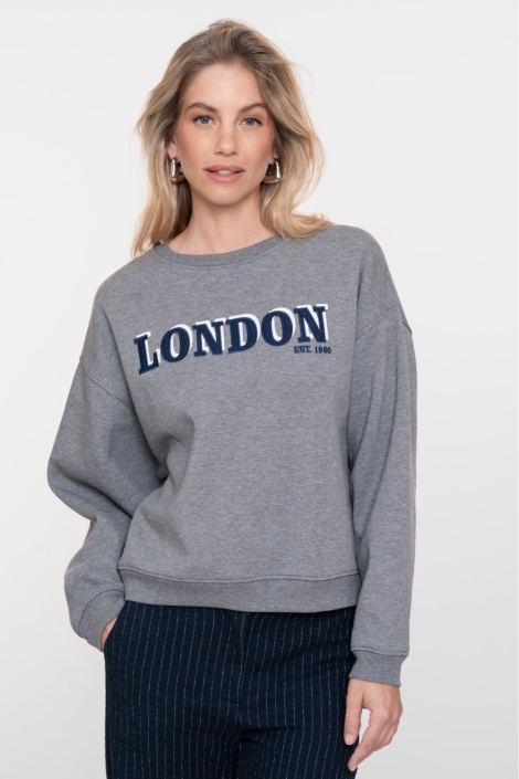 Geisha grijze dames sweater | Model vooraanzicht