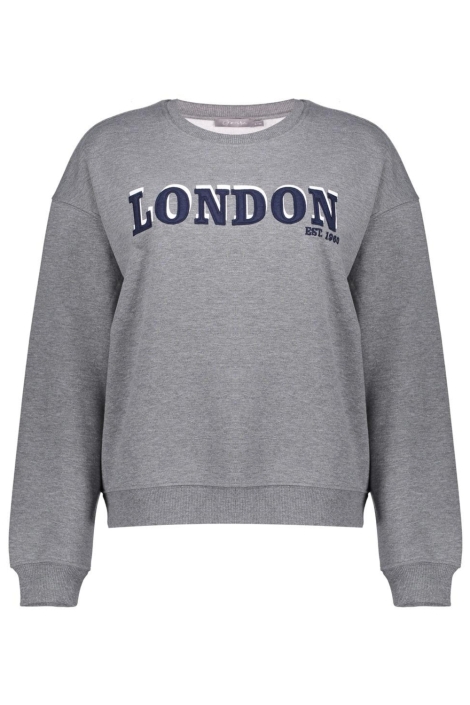 Geisha grijze dames sweater | Vooraanzicht