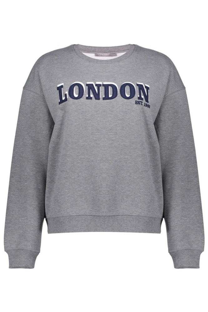 Geisha grijze dames sweater | Vooraanzicht