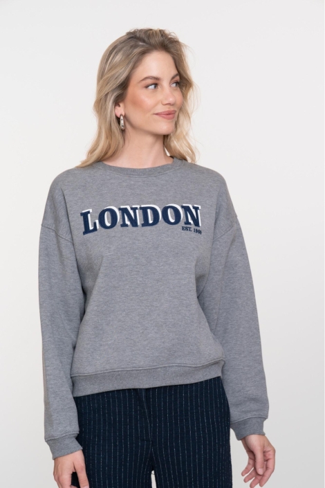 Geisha grijze dames sweater | Model vooraanzicht