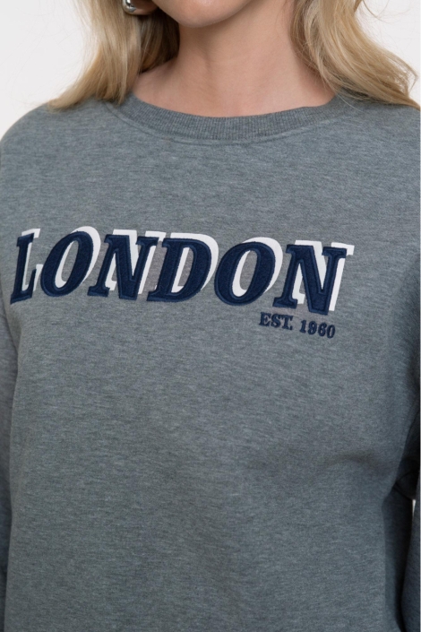 Geisha grijze dames sweater | Close up