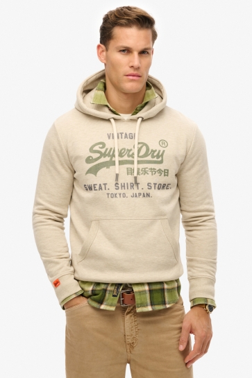 Superdry Trui VI HERITAGE RELAXED HOOD M2014122A pelican beige marl