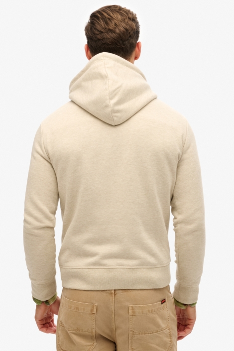 Superdry beige heren sweater | Model achteraanzicht