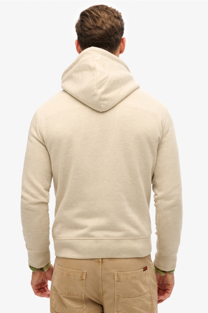 Superdry beige heren sweater | Model achteraanzicht