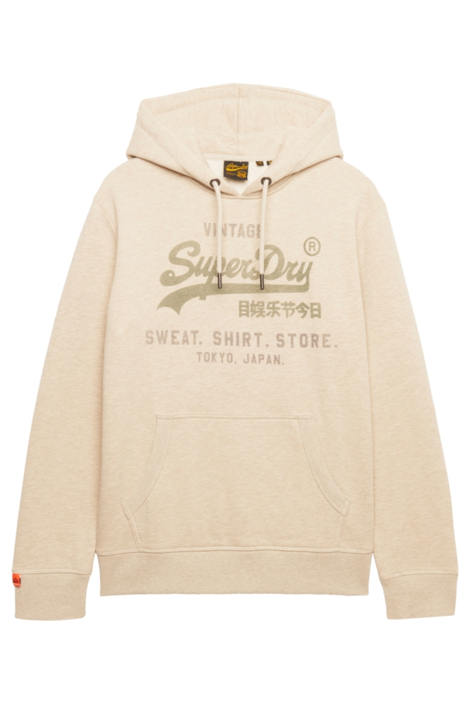 Superdry beige heren sweater | Vooraanzicht