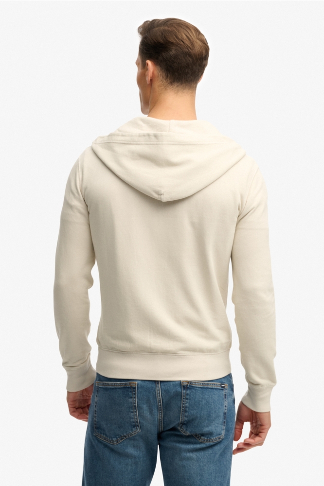 Superdry beige heren vest | Model achteraanzicht