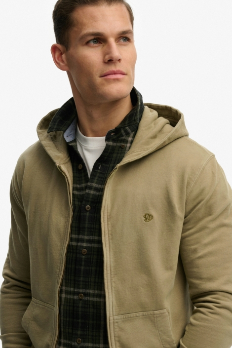Superdry groene heren vest | Close up