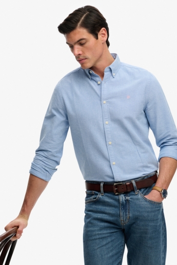Superdry preppy oxford l/s shirt Blauw