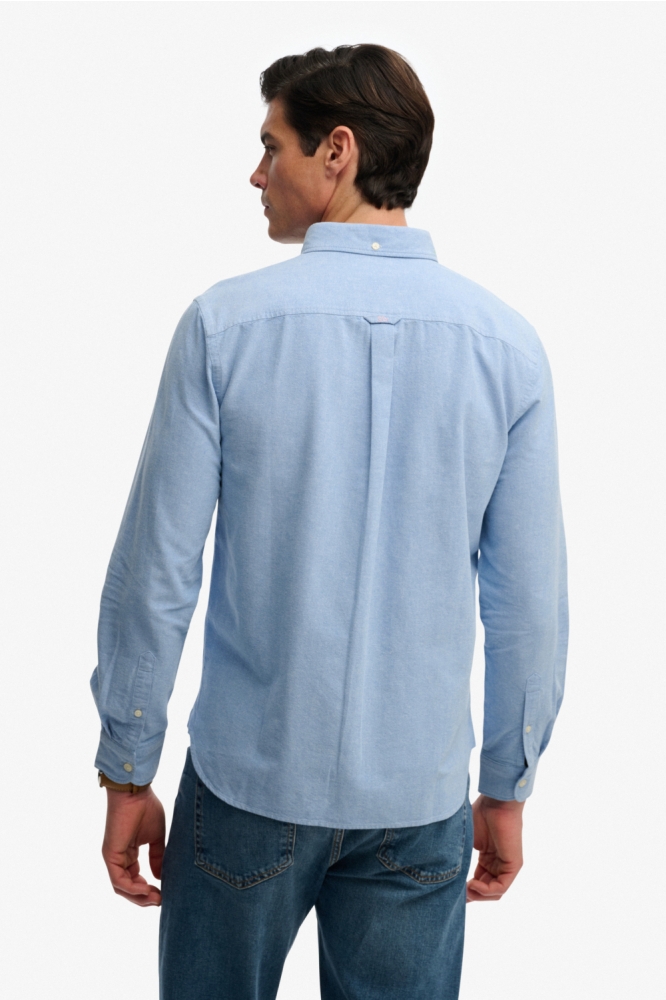 Superdry blauwe heren overhemd | Model achteraanzicht