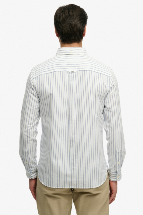 Superdry witte heren overhemd | Model achteraanzicht