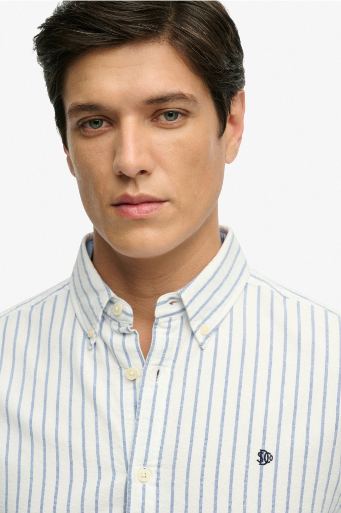 Superdry witte heren overhemd | Close up