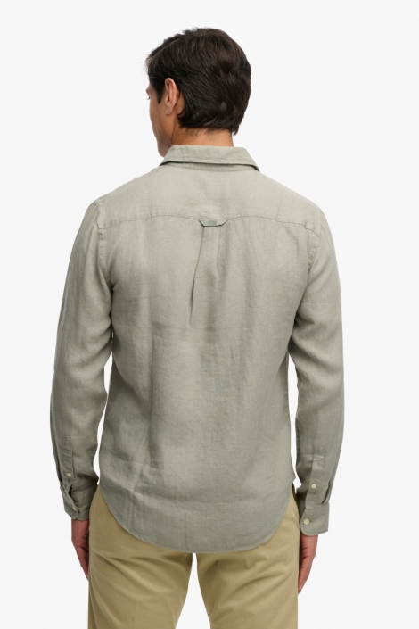 Superdry groene heren overhemd | Model achteraanzicht
