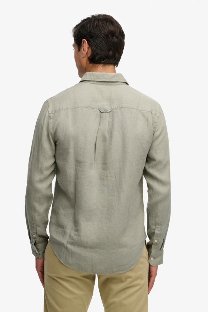Superdry groene heren overhemd | Model achteraanzicht