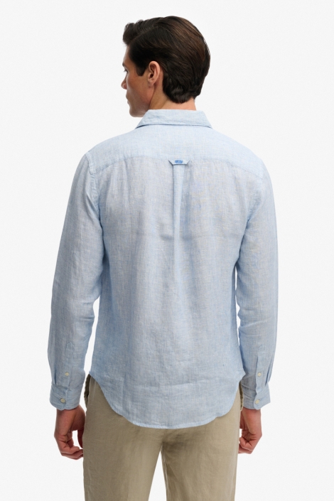 Superdry blauwe heren overhemd | Model achteraanzicht